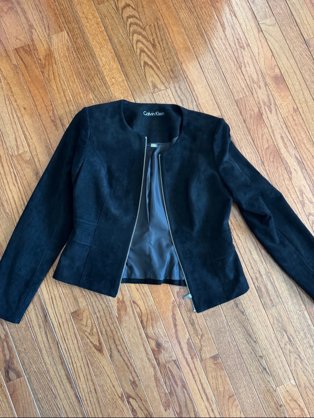 Calvin Klein Black Suede Zip Blazer